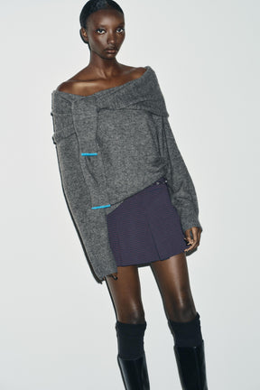 OFF-SHOULDER KNIT JUMPER
