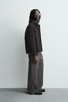 RELAXED FIT FAUX LEATHER OVERSHIRT - Image 4