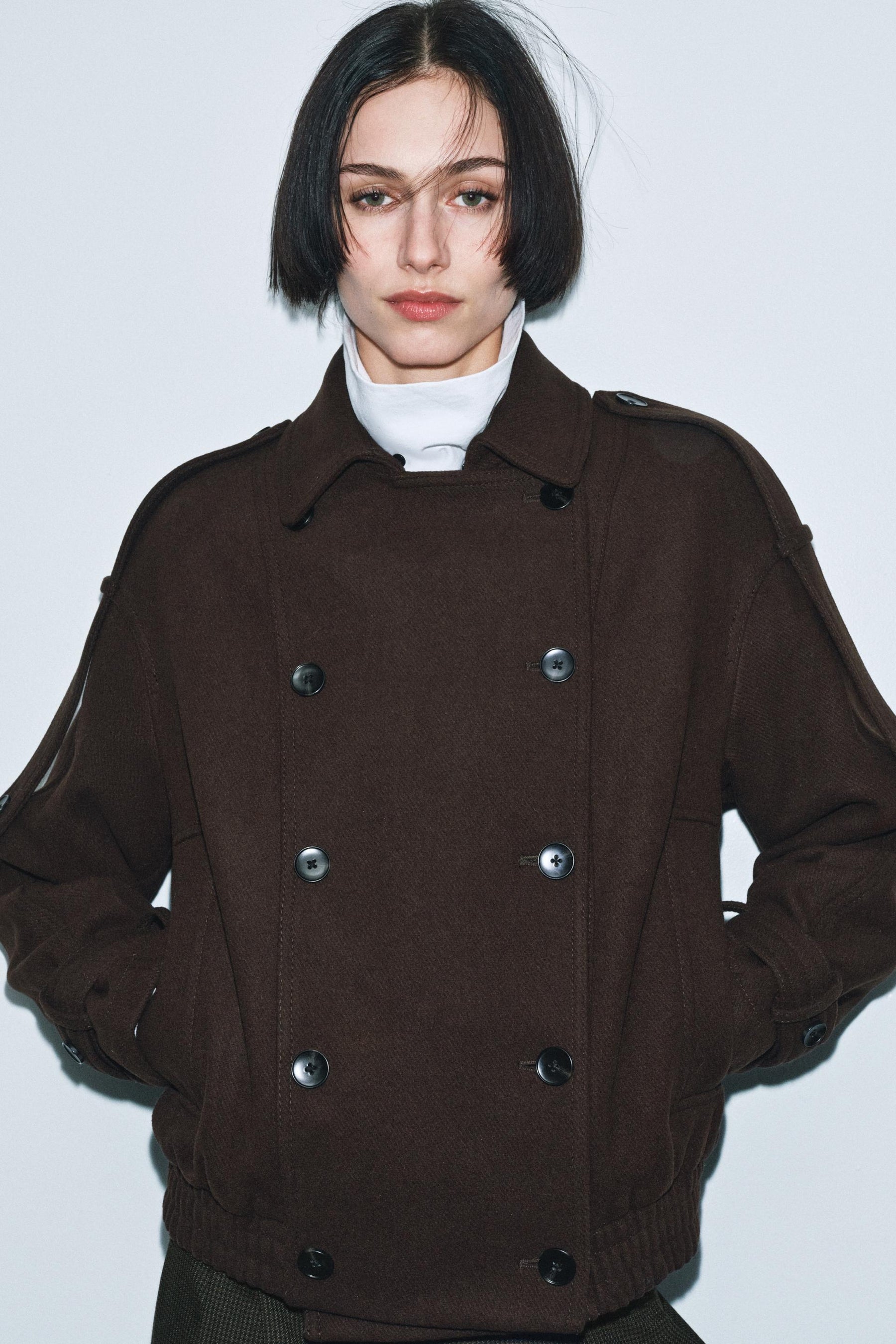 WOOL BLEND JACKET WITH FUR COLLAR - Image 4