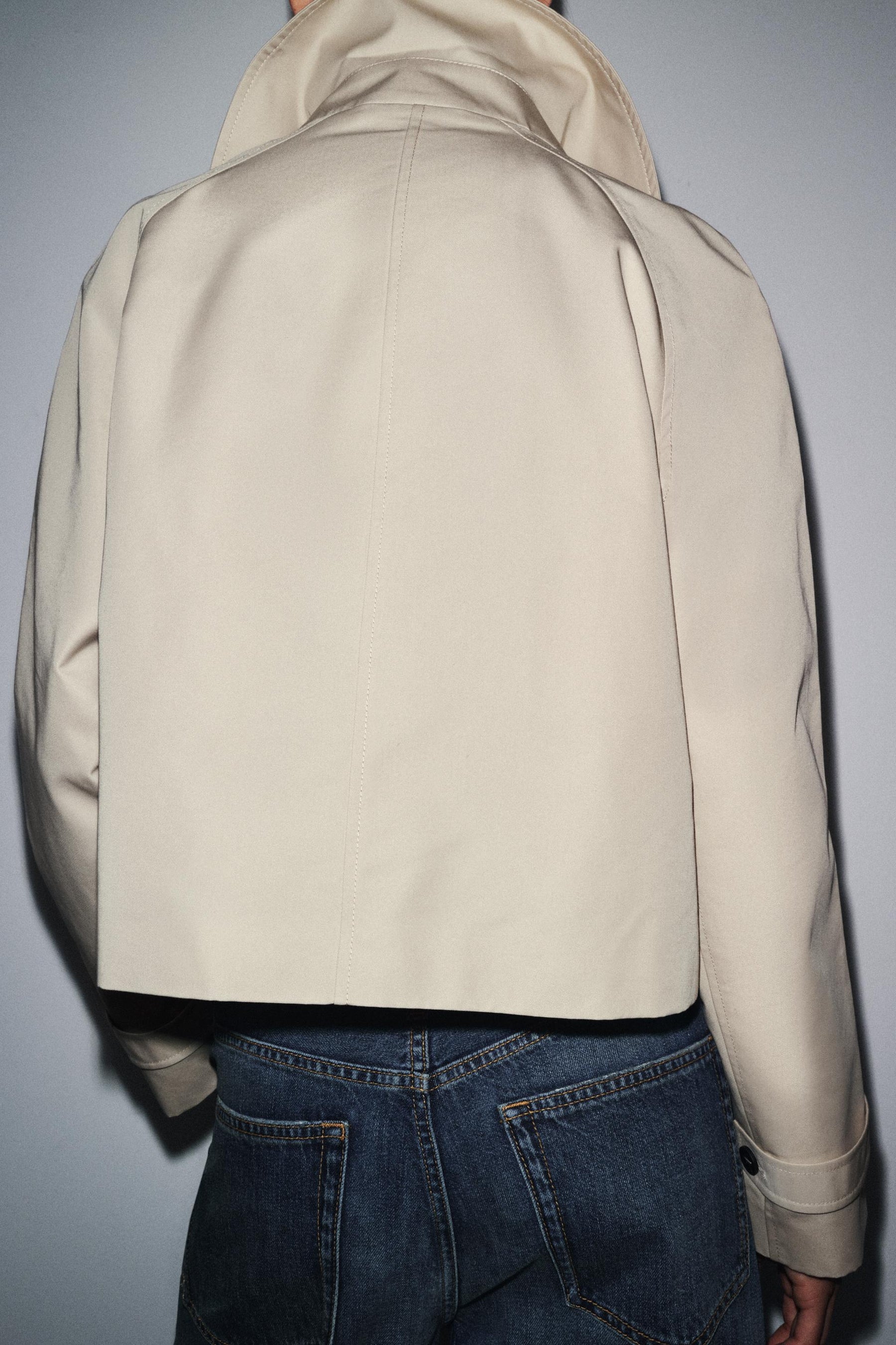 WATER-REPELLENT SHORT TRENCH COAT ZW COLLECTION - Image 3