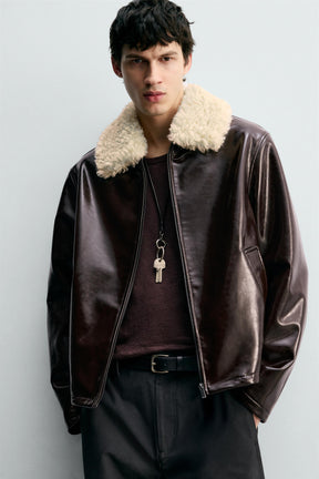 CONTRAST VINYL FINISH JACKET - Image 5