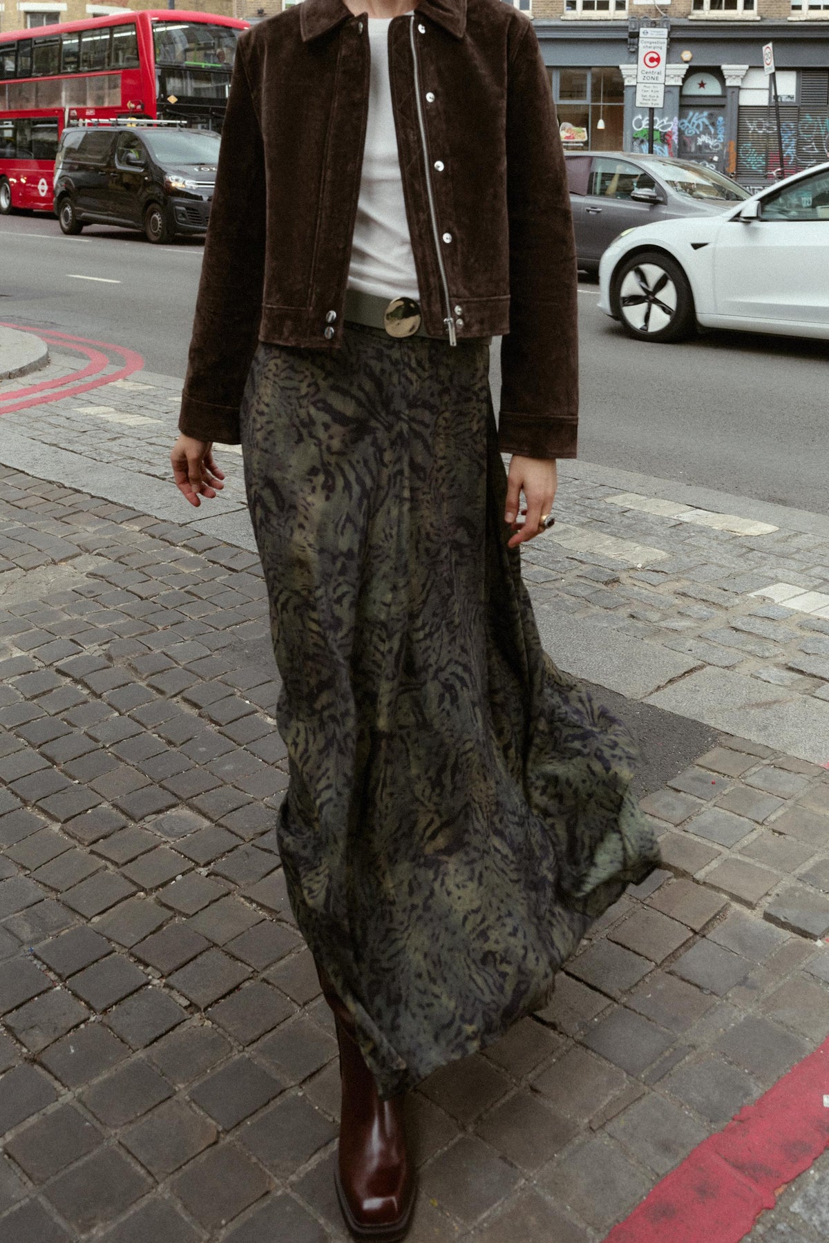 Animal Print Midi Skirt