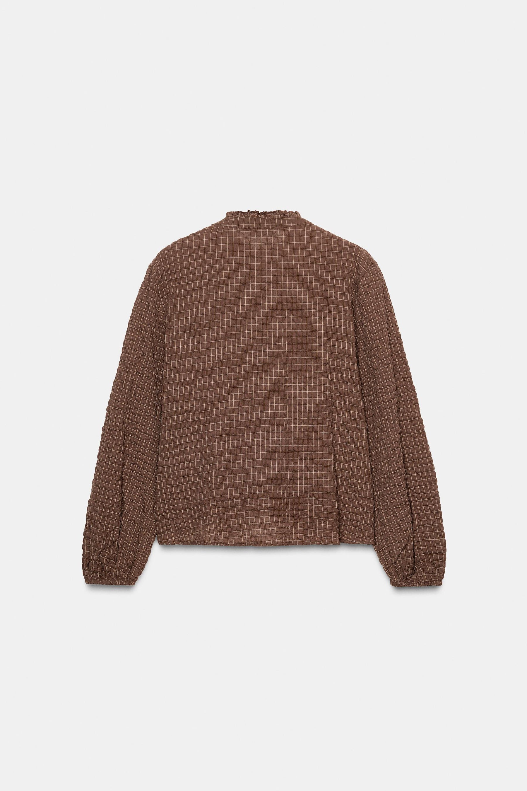 Ruffled Check Blouse