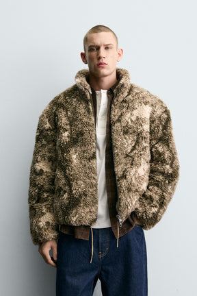PRINTED FAUX SHEARLING JACKET - Image 2