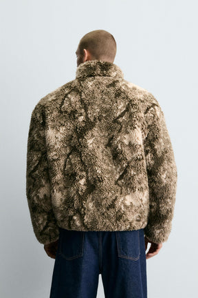 PRINTED FAUX SHEARLING JACKET - Image 3