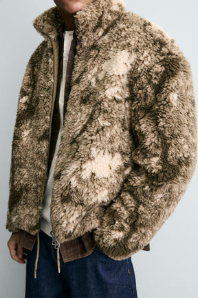 PRINTED FAUX SHEARLING JACKET - Image 5
