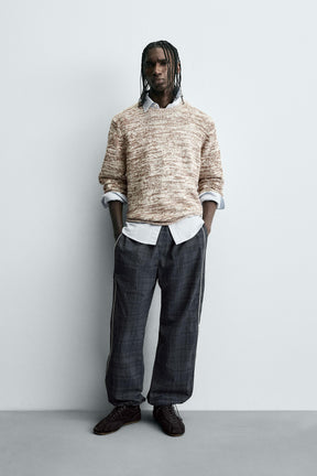 CONTRAST CHECK TECHNICAL JOGGER TROUSERS - Image 1