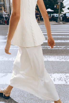 CABLE KNIT PEPLUM TOP - Image 3