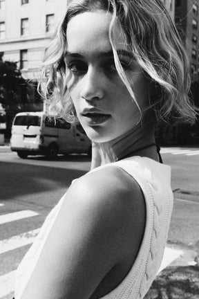 CABLE KNIT PEPLUM TOP - Image 6