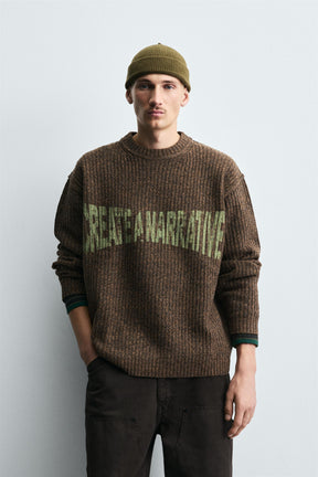 RIBBED SLOGAN SWEATER - Image 2