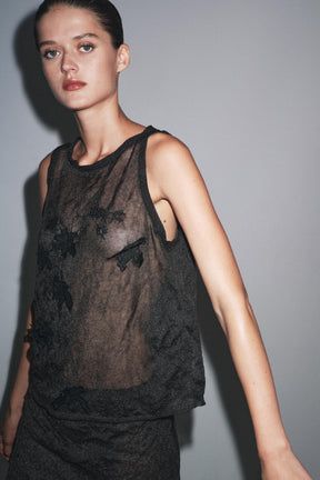 SEMI-SHEER TEXTURED KNIT TOP - Image 2