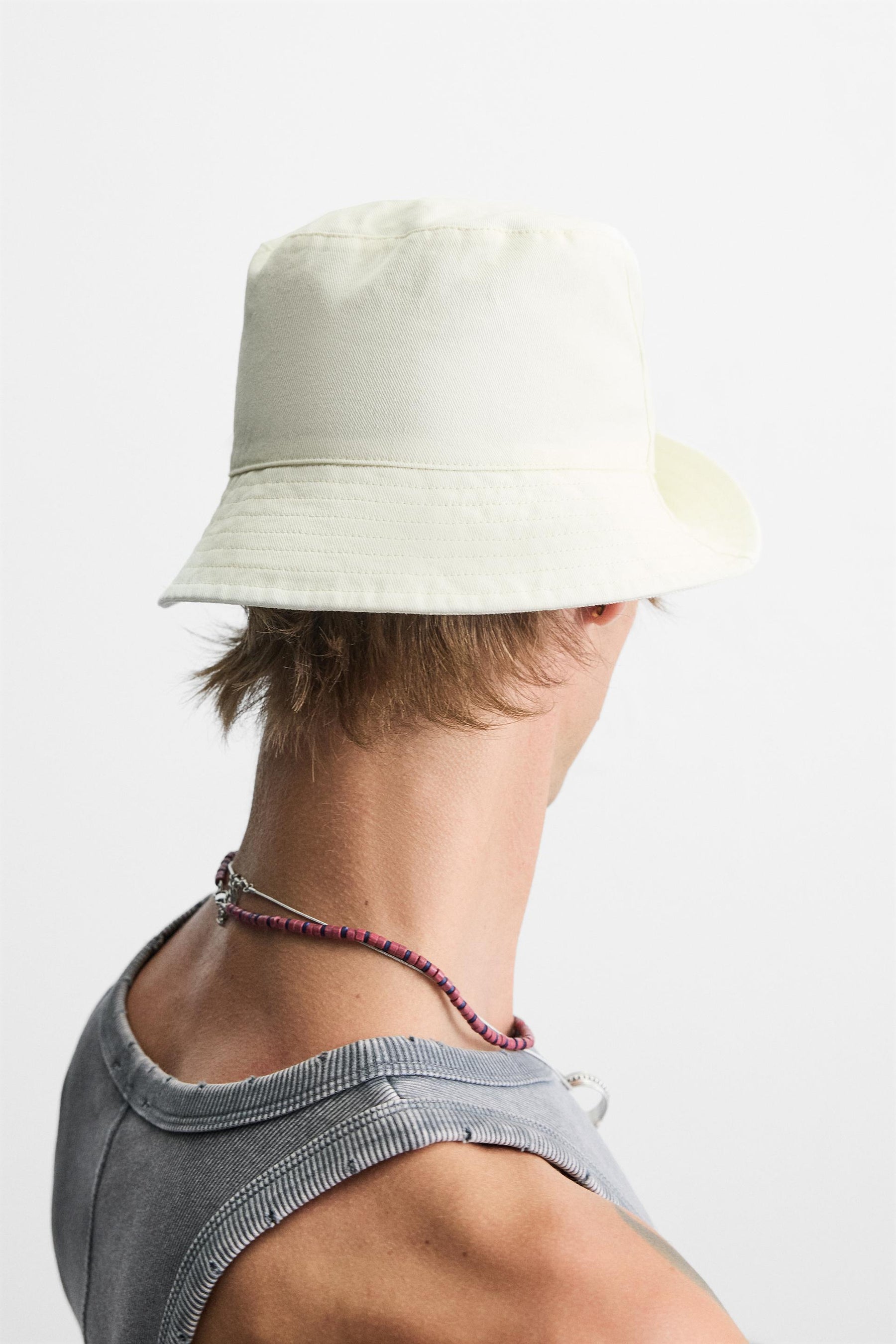 CONTRAST EMBROIDERY BUCKET HAT - Image 3