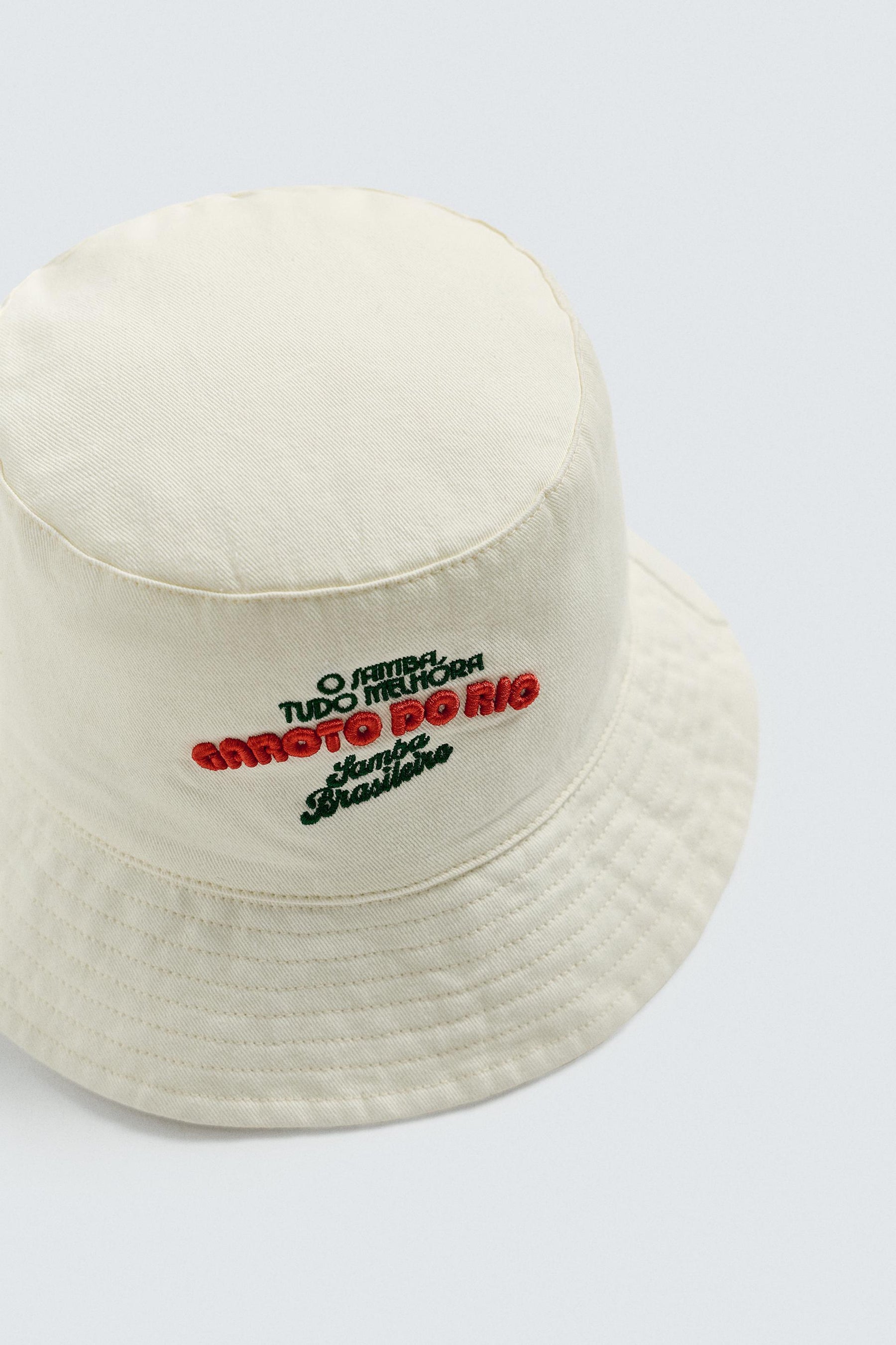 CONTRAST EMBROIDERY BUCKET HAT - Image 6