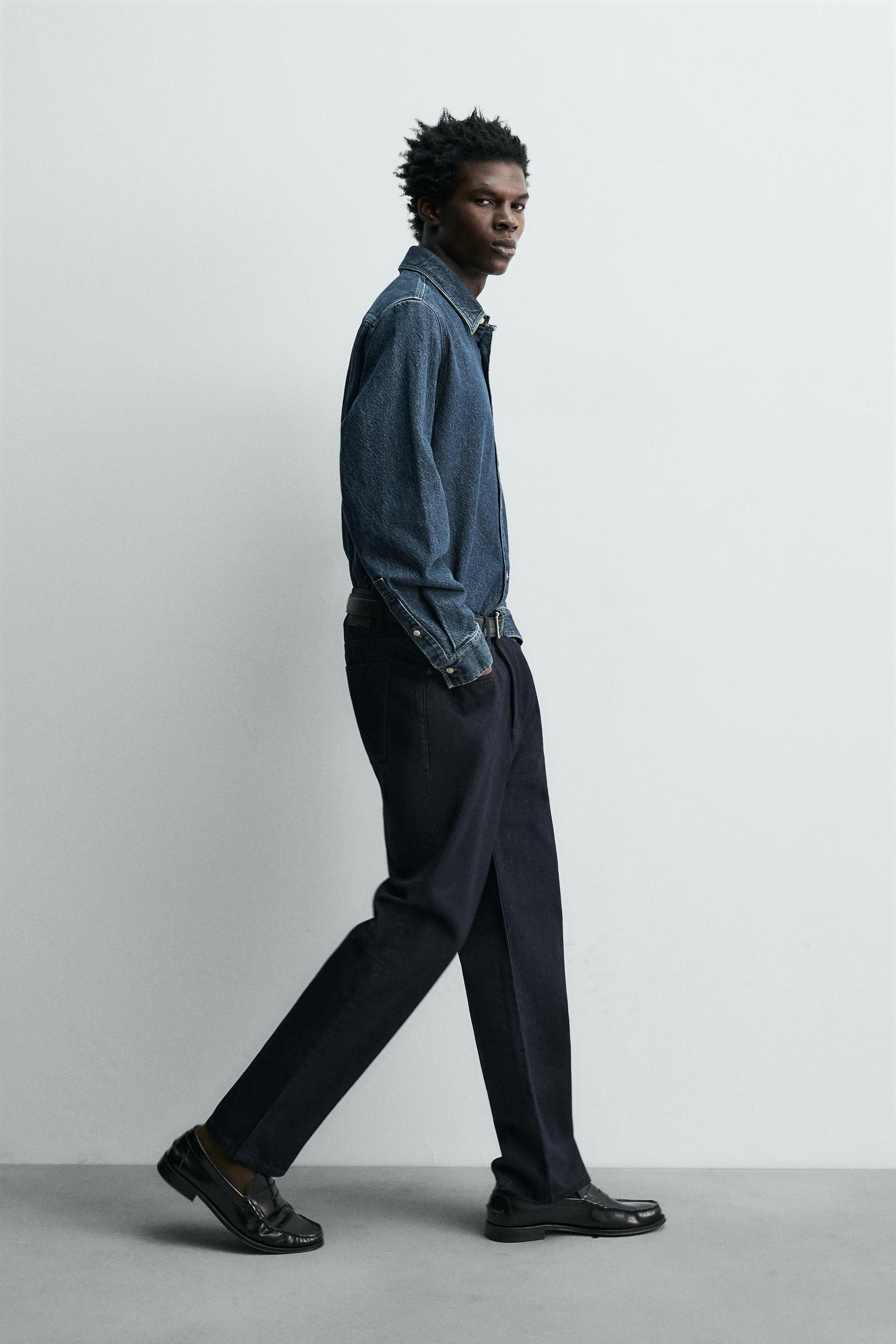 COTTON - WOOL STRAIGHT-LEG JEANS - Image 5