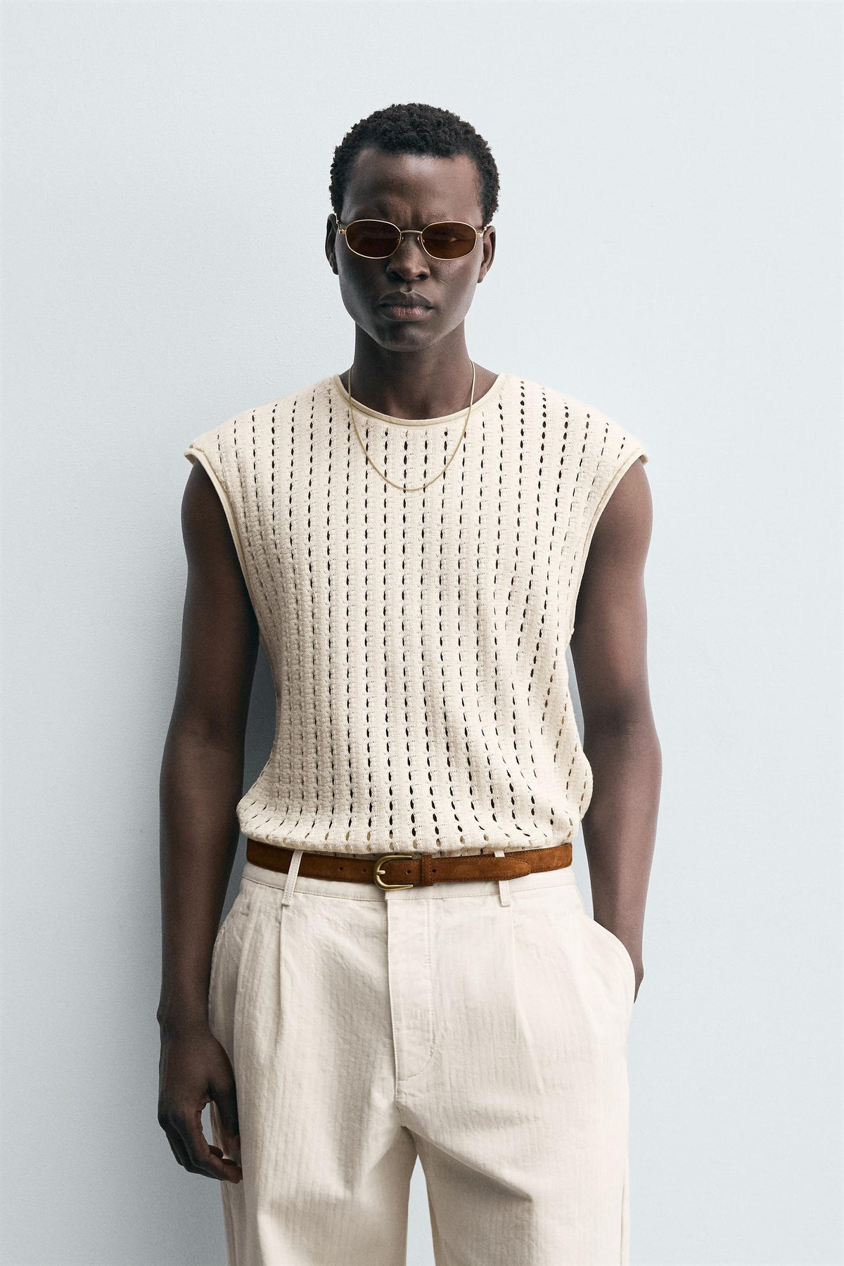 SLEEVELESS KNIT T-SHIRT - Image 2