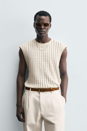 SLEEVELESS KNIT T-SHIRT - Image 2