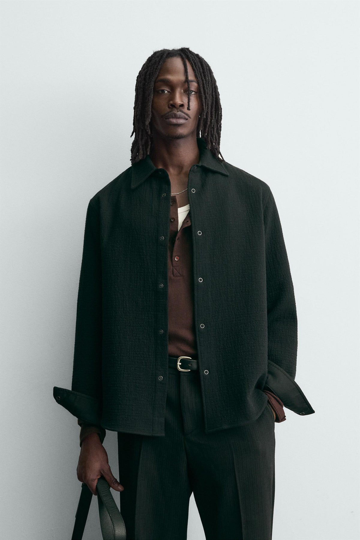 TEXTURED RELAXED FIT OVERSHIRT - Image 2