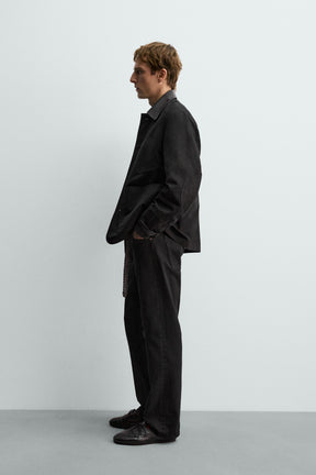 LEATHER COMBINATION JACKET AARON LEVINE X - Image 4