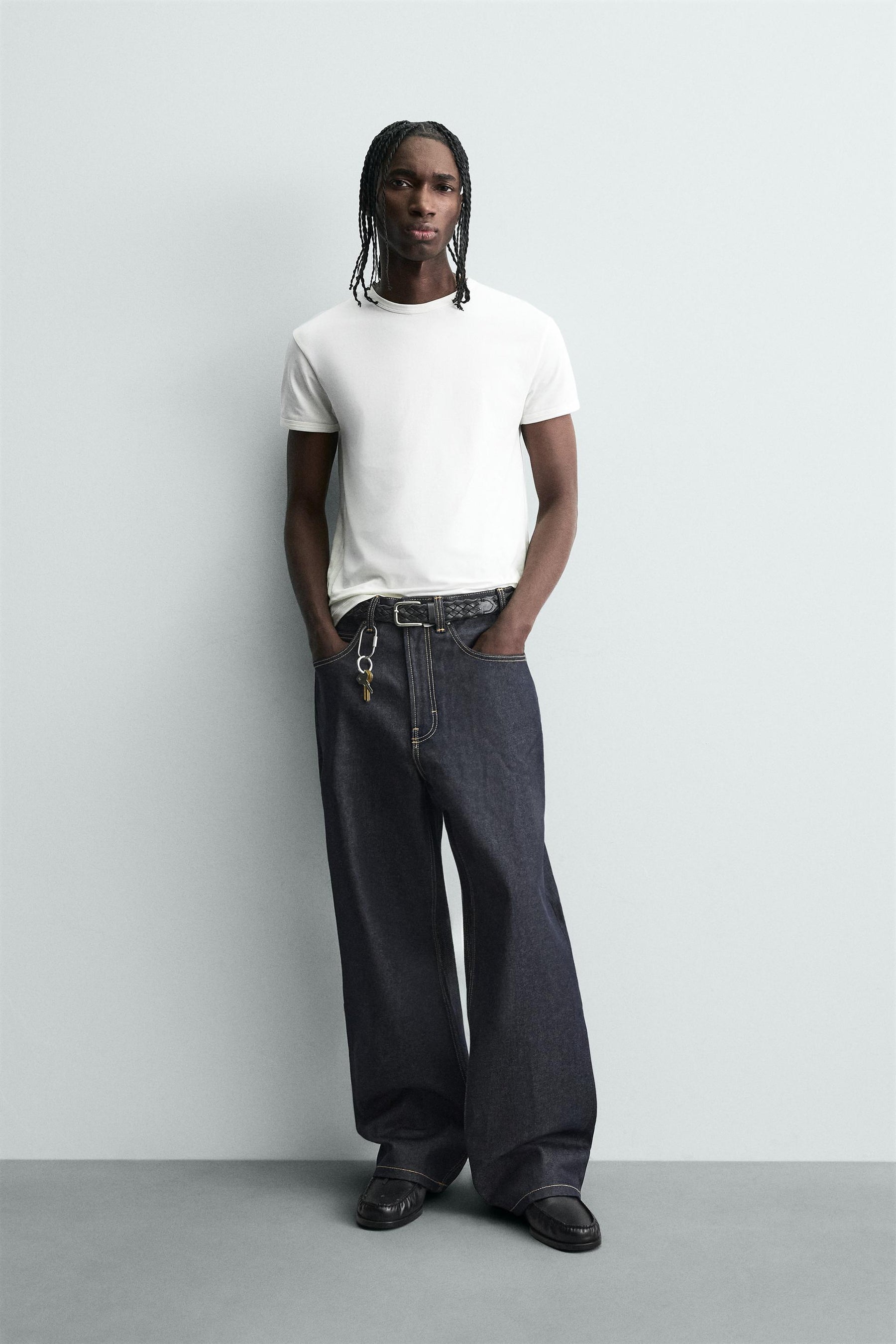 BAGGY JEANS WITH TOPSTITCHING - Image 1