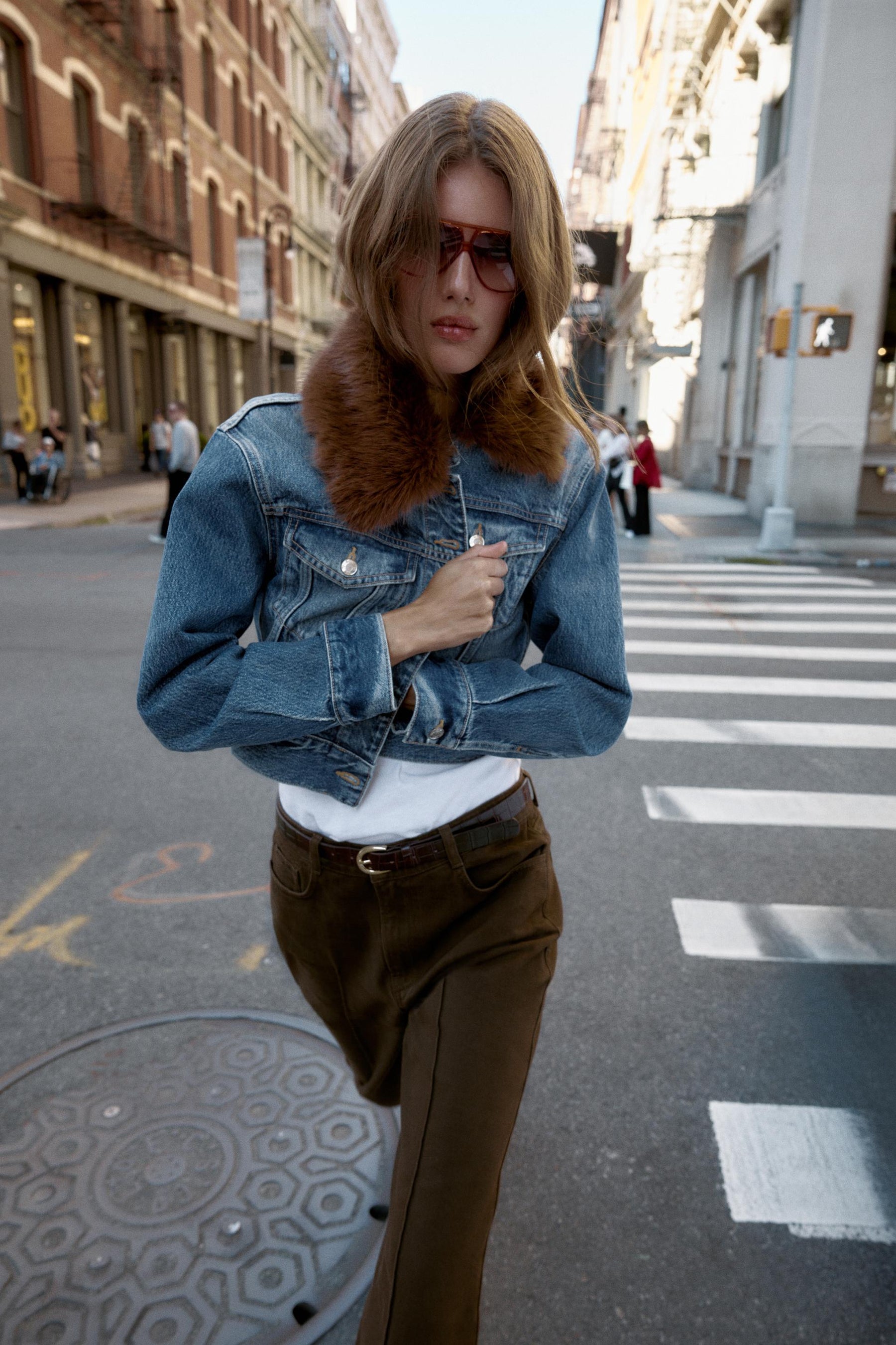 Faux Fur Denim Jacket