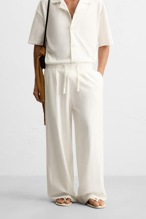 RELAXED FIT TEXTURED TROUSERS - Image 2