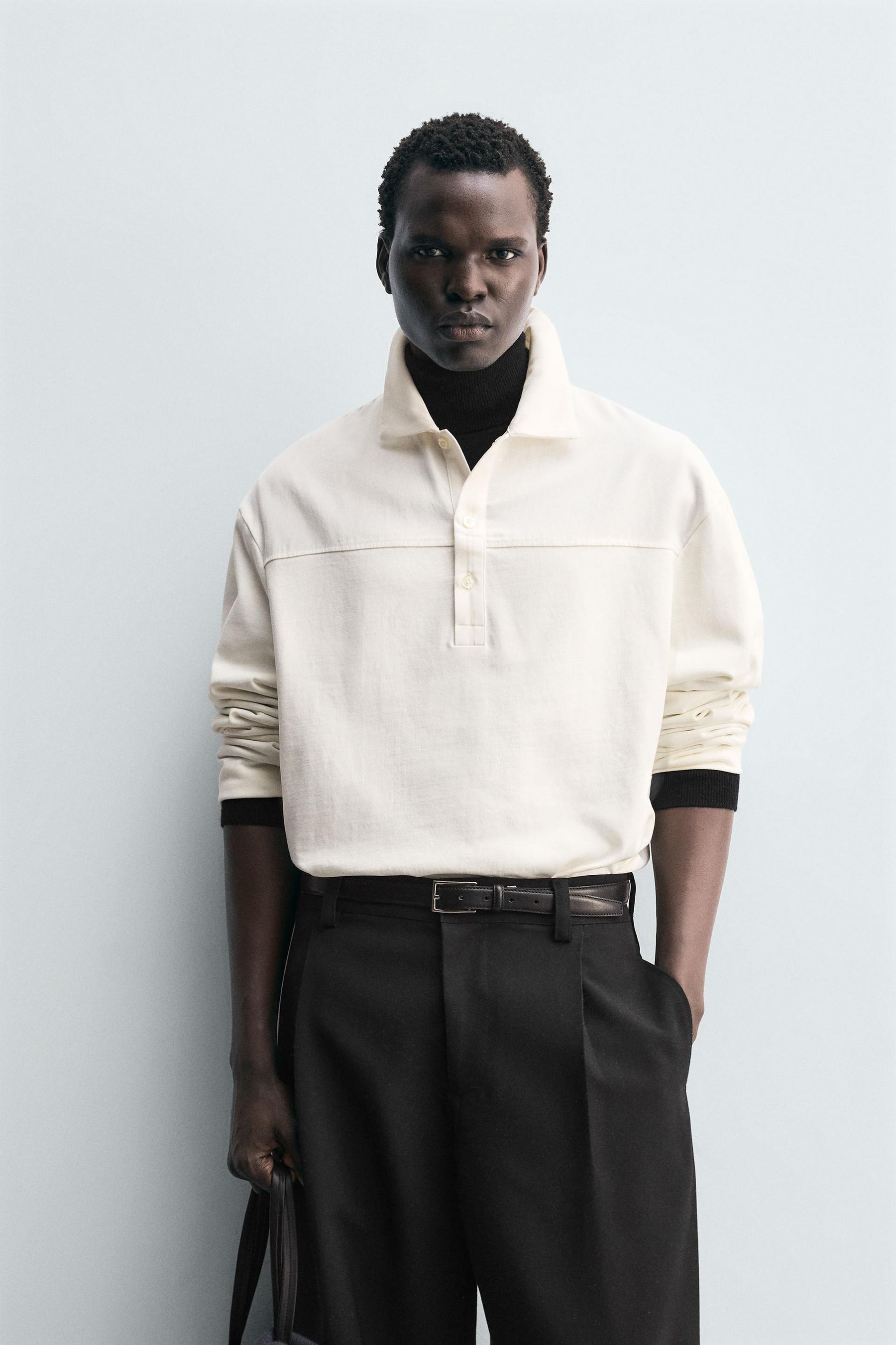 BOXY FIT TEXTURED POLO SHIRT - Image 2