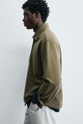 WASHED PIQUÉ TEXTURED POLO SHIRT - Image 6