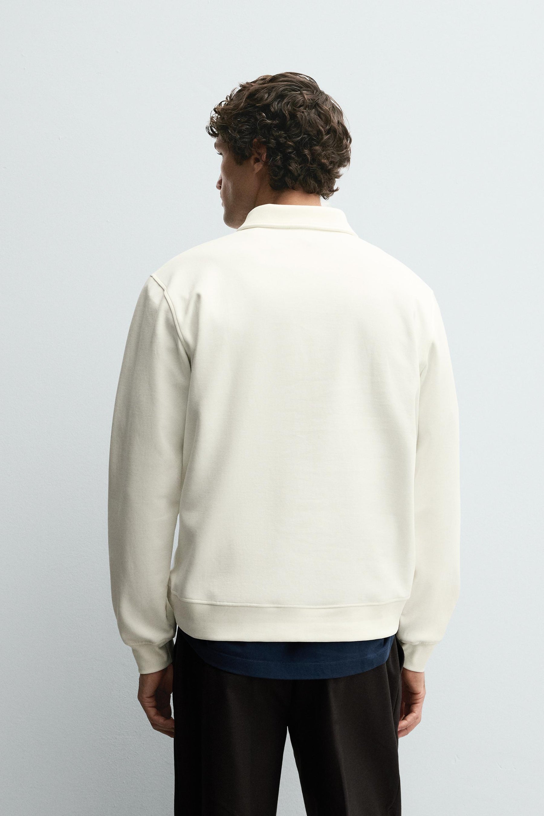 INTERLOCK POLO SWEATSHIRT WITH ZIP - Image 3