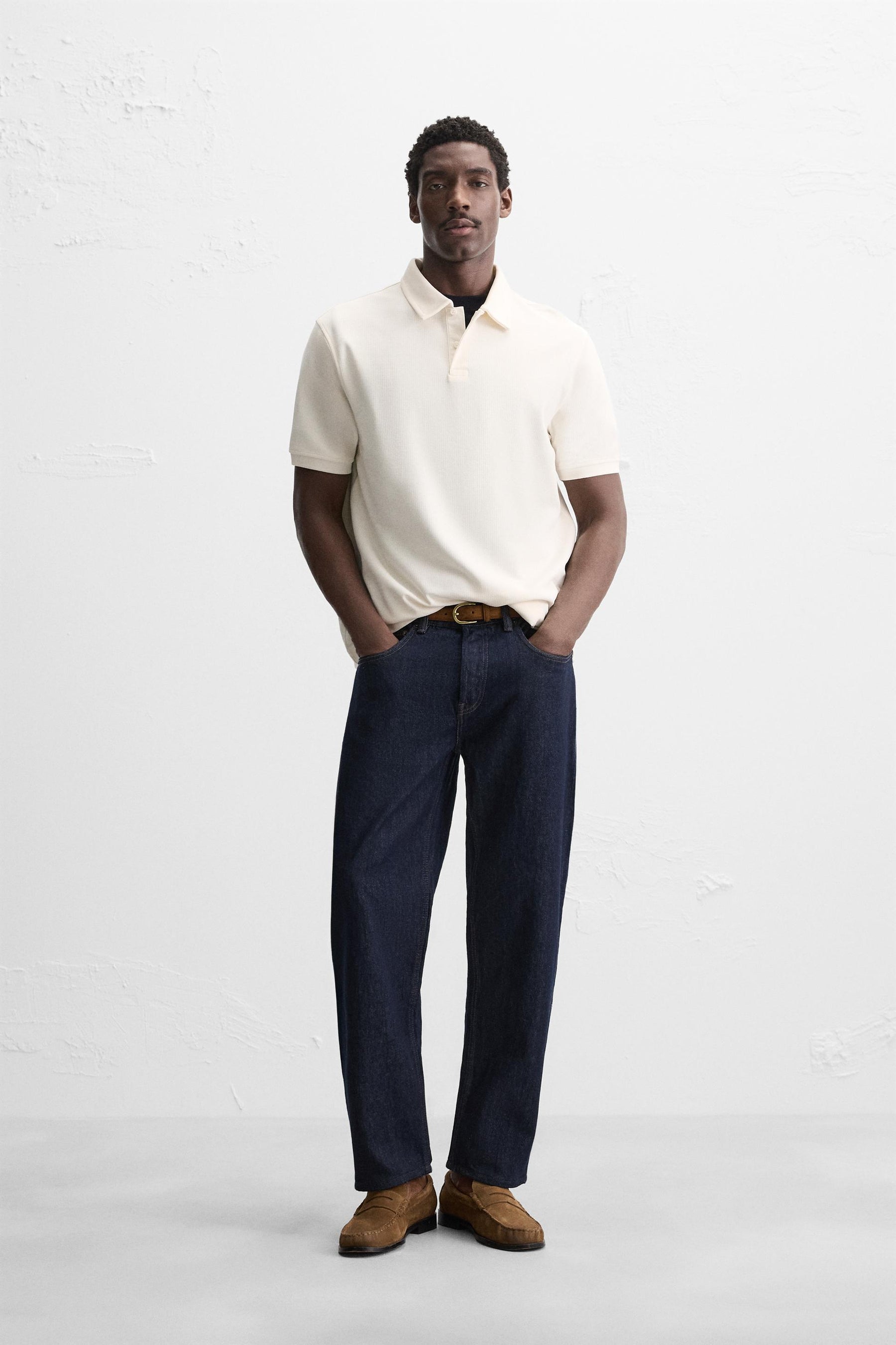 BASIC TEXTURED POLO SHIRT - Image 1