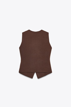 PLAIN KNIT WAISTCOAT - Image 1