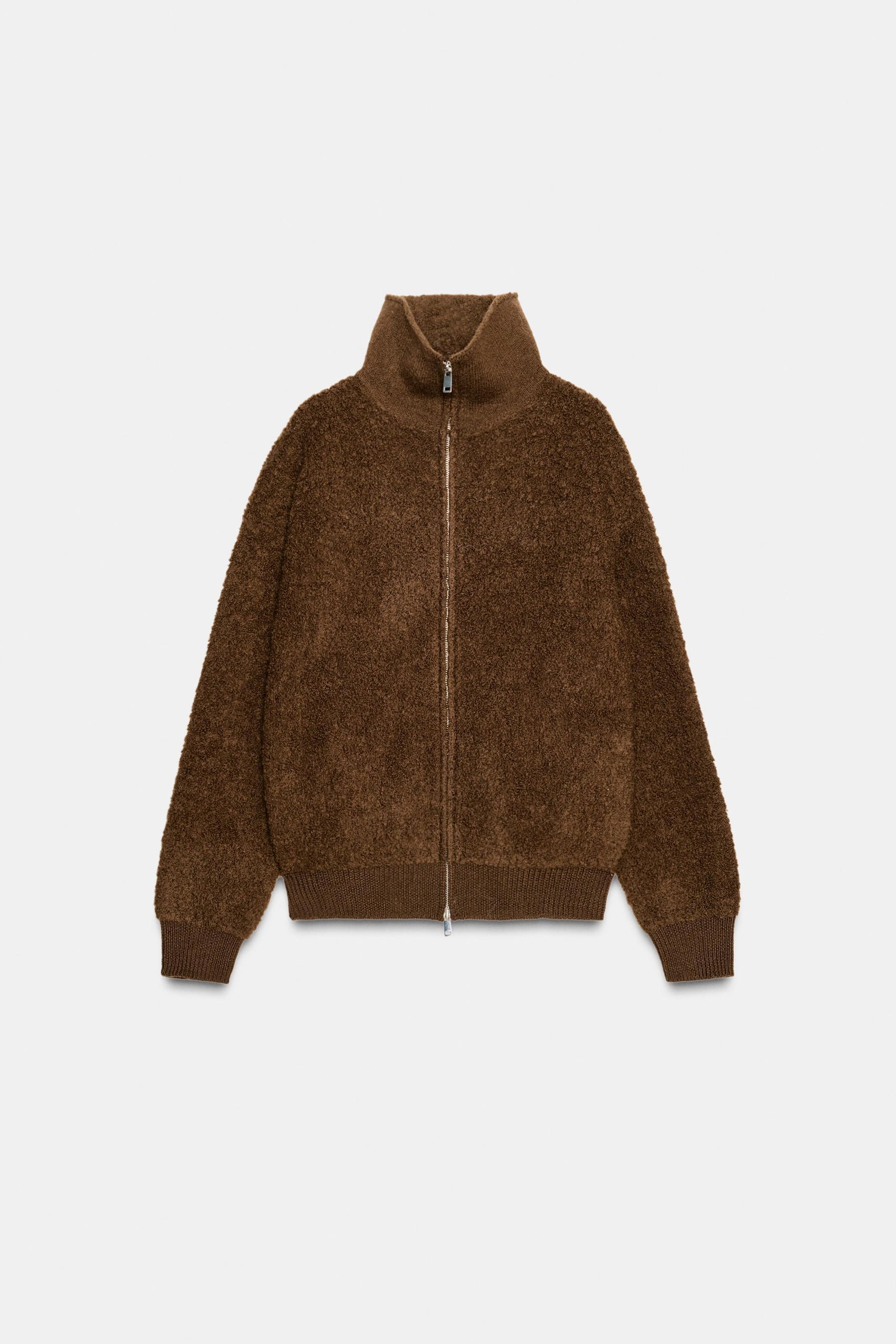 100% BOUCLÉ WOOL BOMBER JACKET - Image 1
