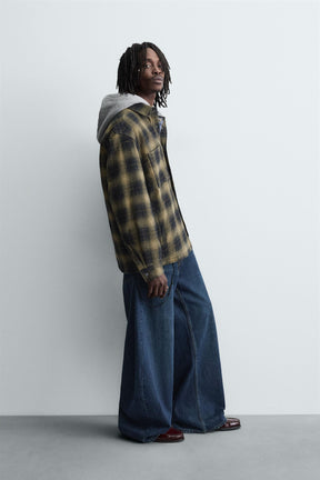 HOODED CHECK OVERSHIRT - Image 4