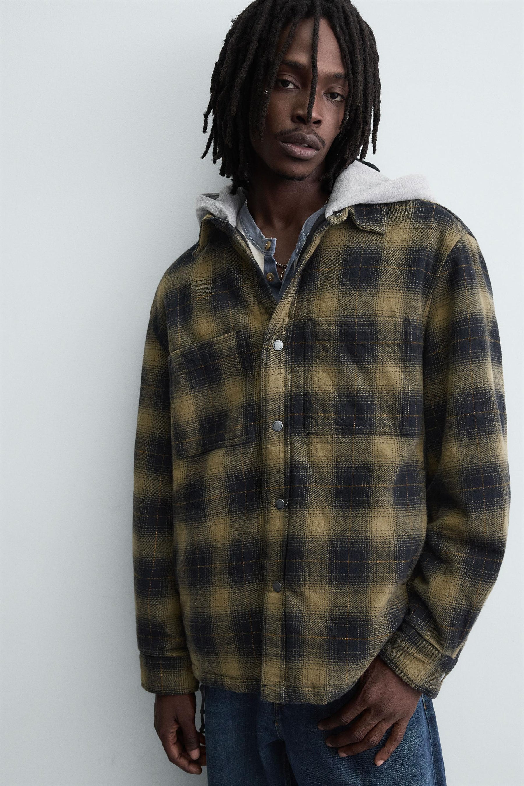 HOODED CHECK OVERSHIRT - Image 5