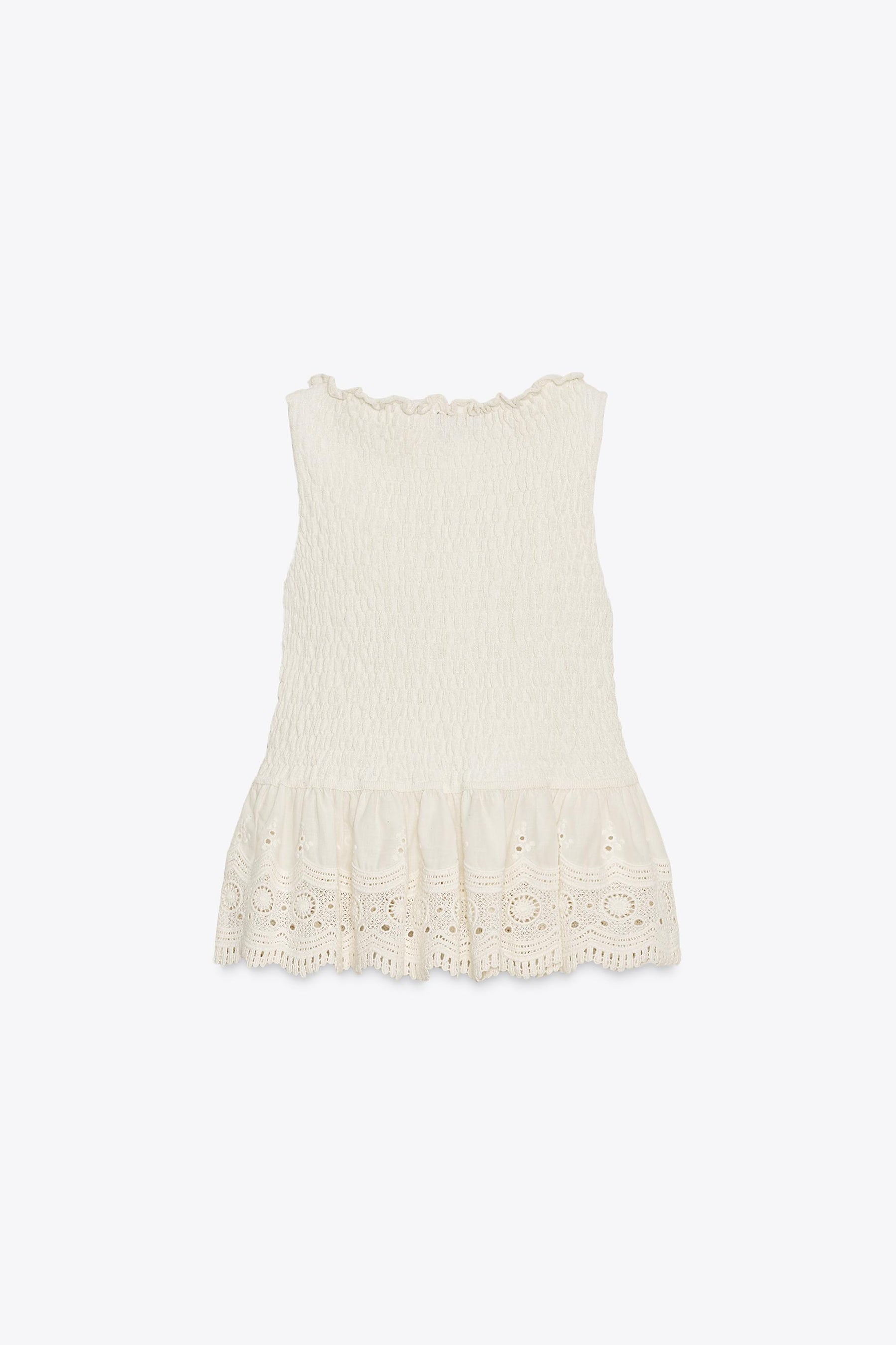 COMBINATION KNIT ROMANTIC TOP - Image 1