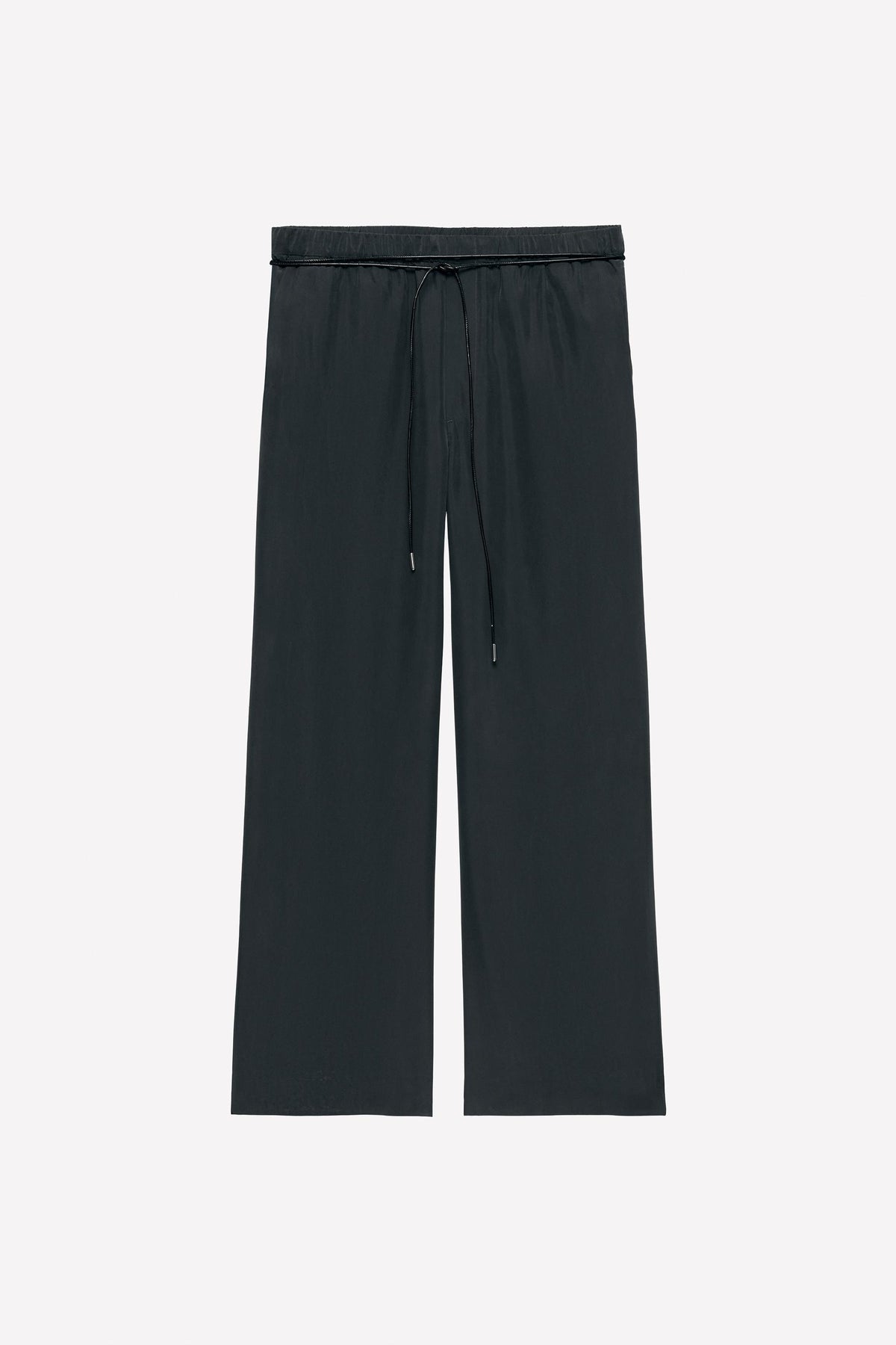 Silk trousers with belt.
