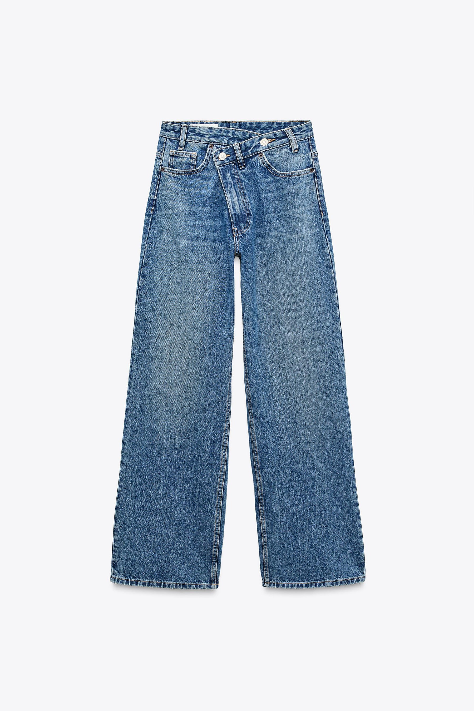 Wide-Leg Crossover Jeans