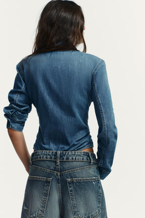 Shirt-style bodysuit with pads