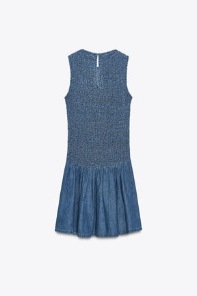 SHORT HONEYCOMB DRESS - Image 5