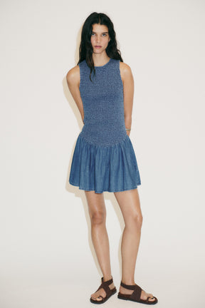 SHORT HONEYCOMB DRESS - Image 1