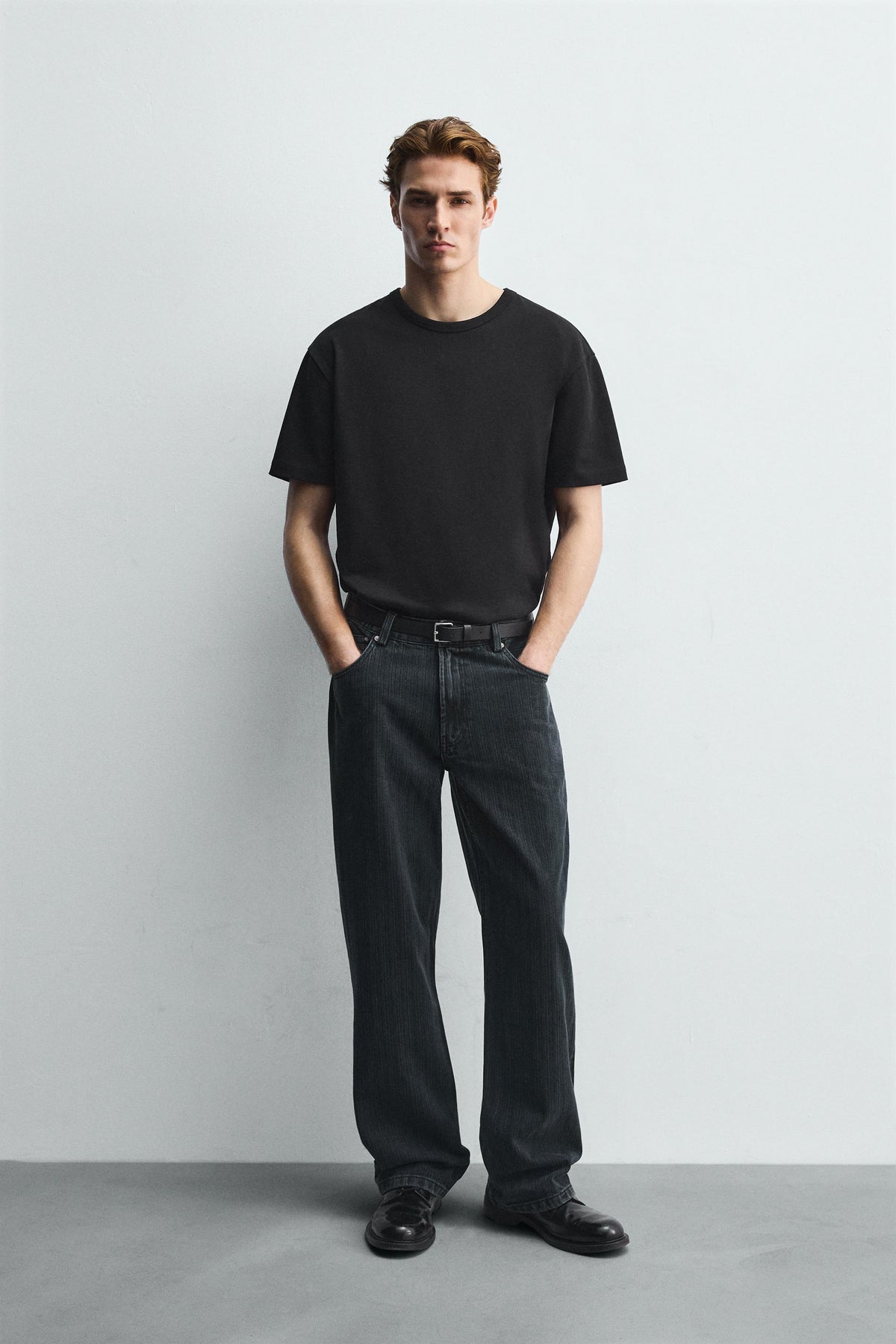 TEXTURED STRIPE JEANS - Image 1