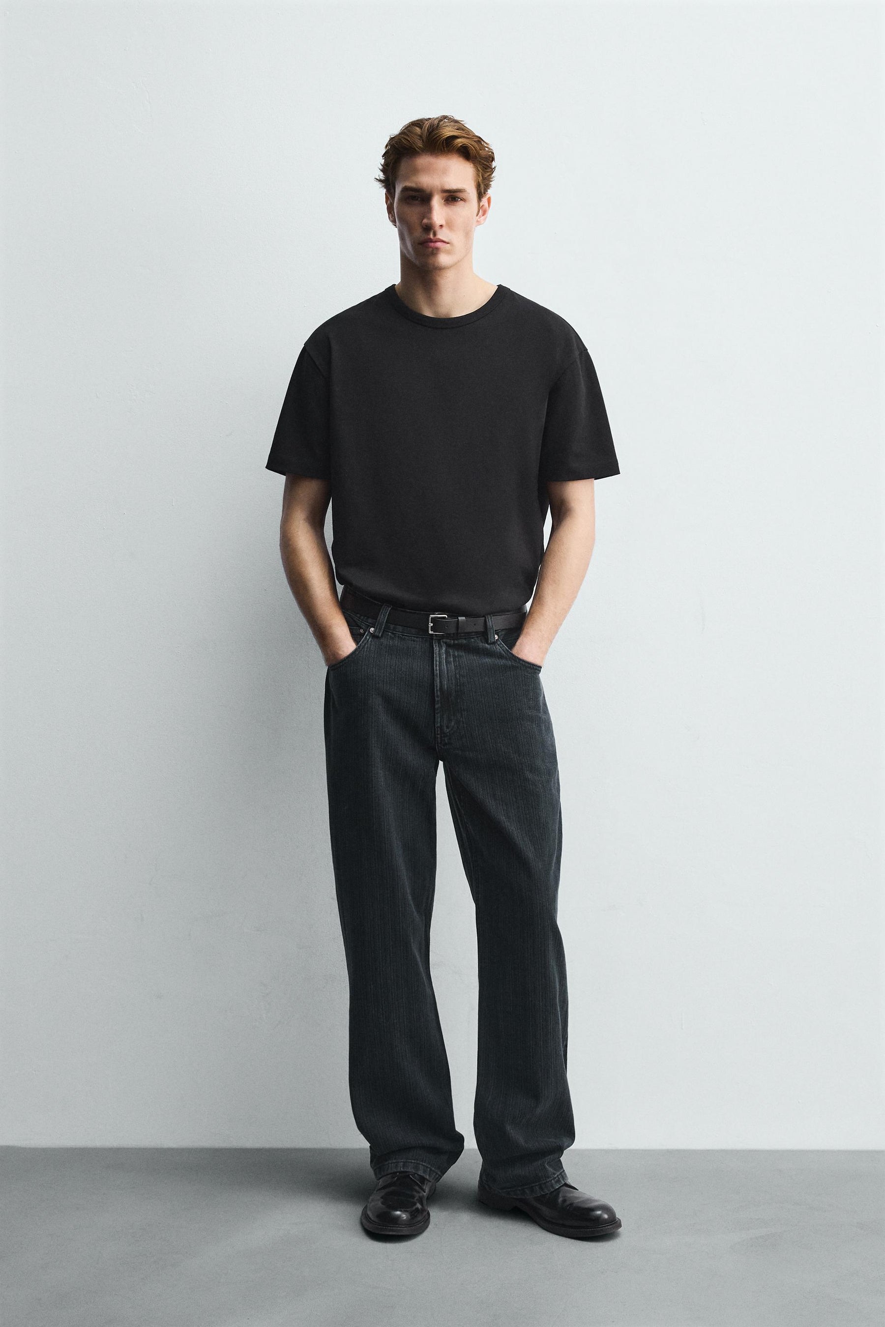 TEXTURED STRIPE JEANS - Image 1