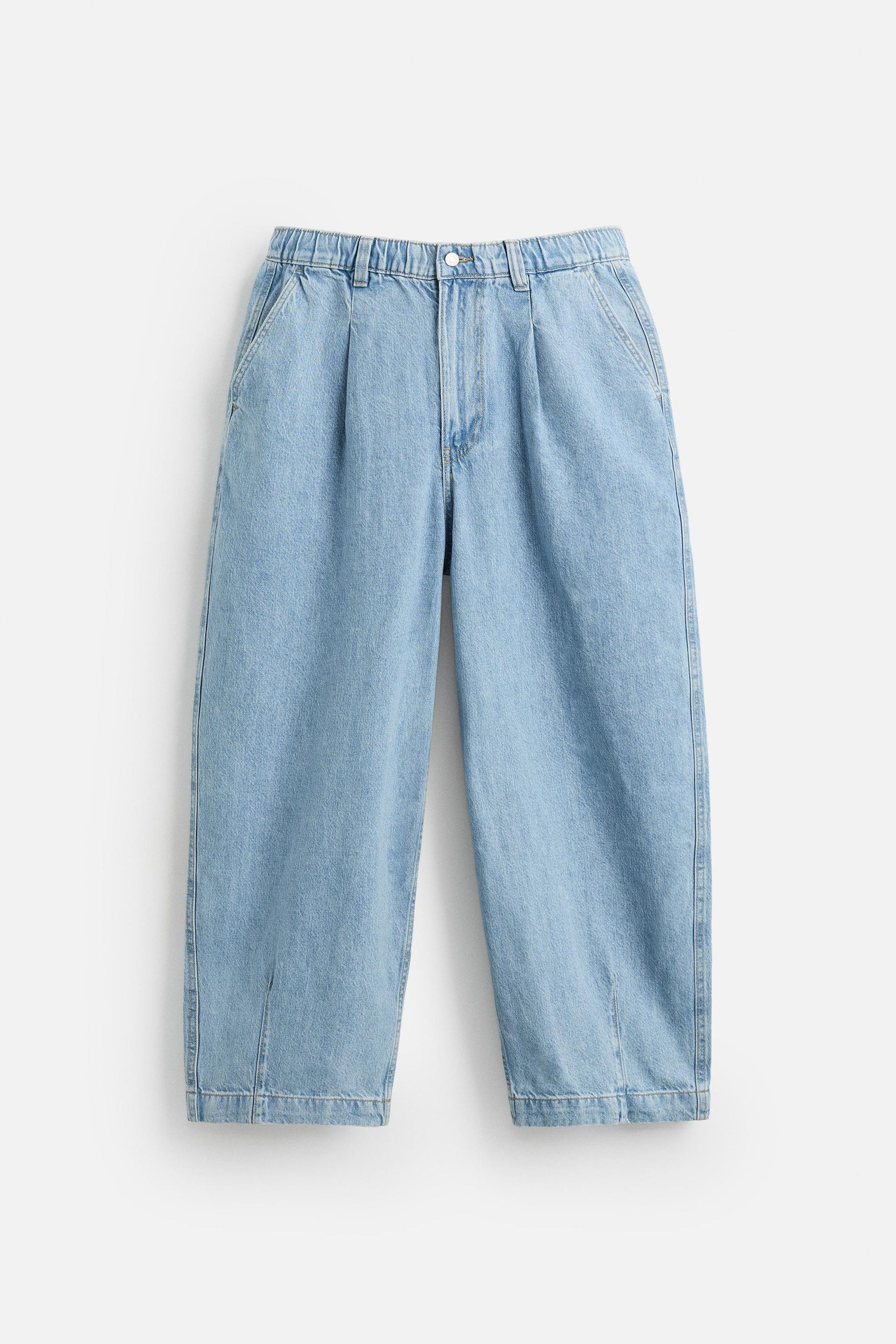 WIDE-LEG PLEATED DENIM CHINO TROUSERS - Image 7