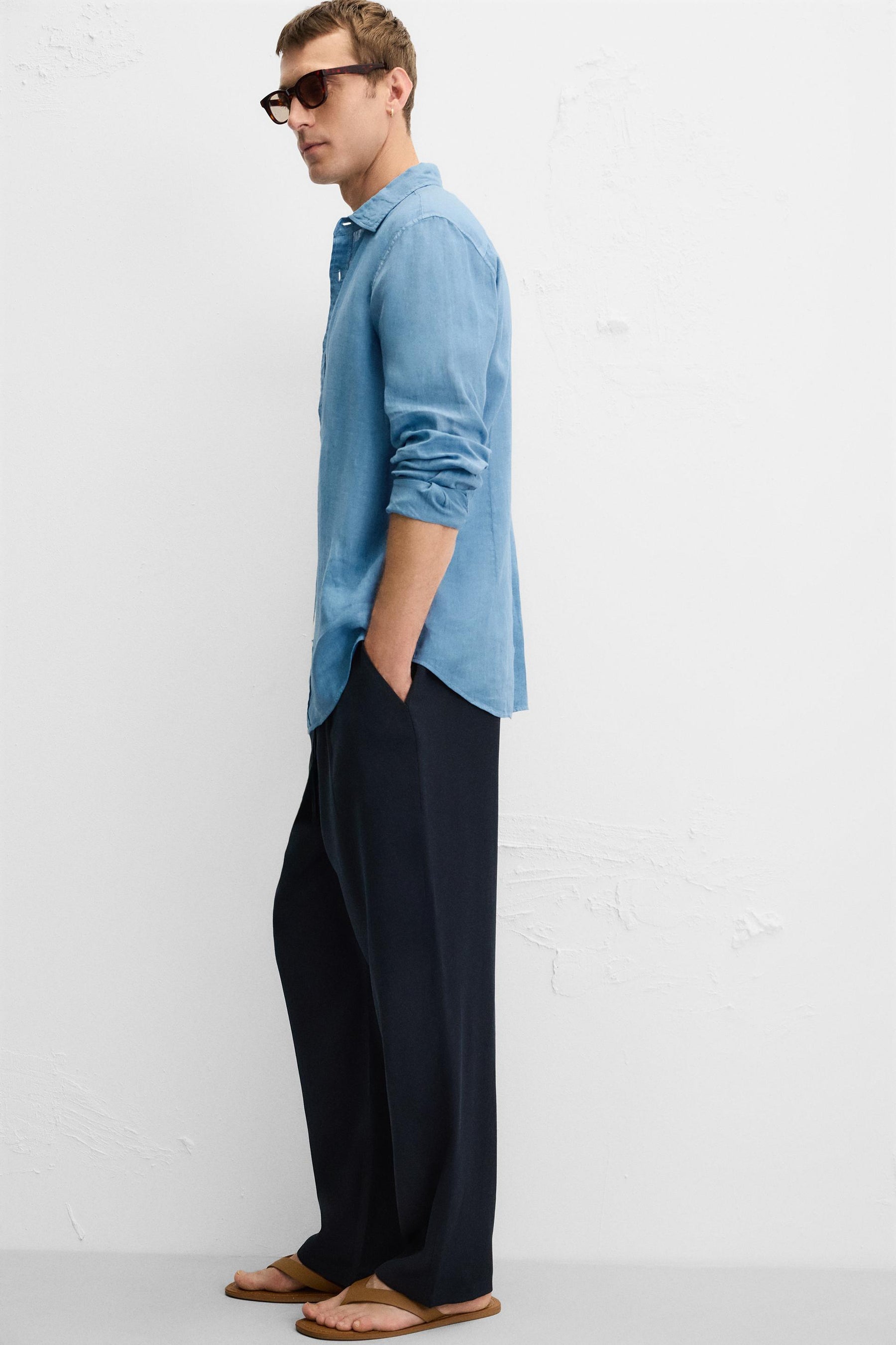 RELAXED FIT LYOCELL TROUSERS - Image 6