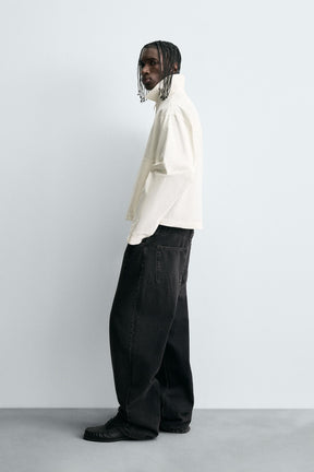 TEXTURED CROPPED FIT OVERSHIRT - Image 4
