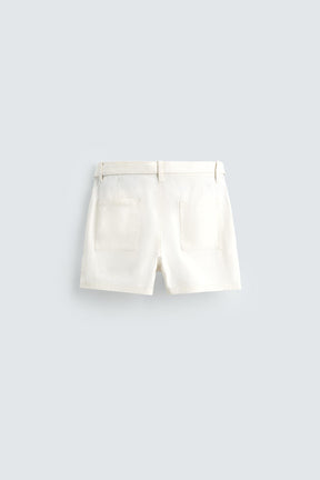 TEXTURED SHORTS WITH BELT - Image 7