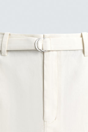 TEXTURED SHORTS WITH BELT - Image 8