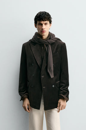 REGULAR FIT VELVET BLAZER - Image 2