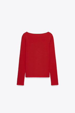 Cotton Boat Neck Shirt