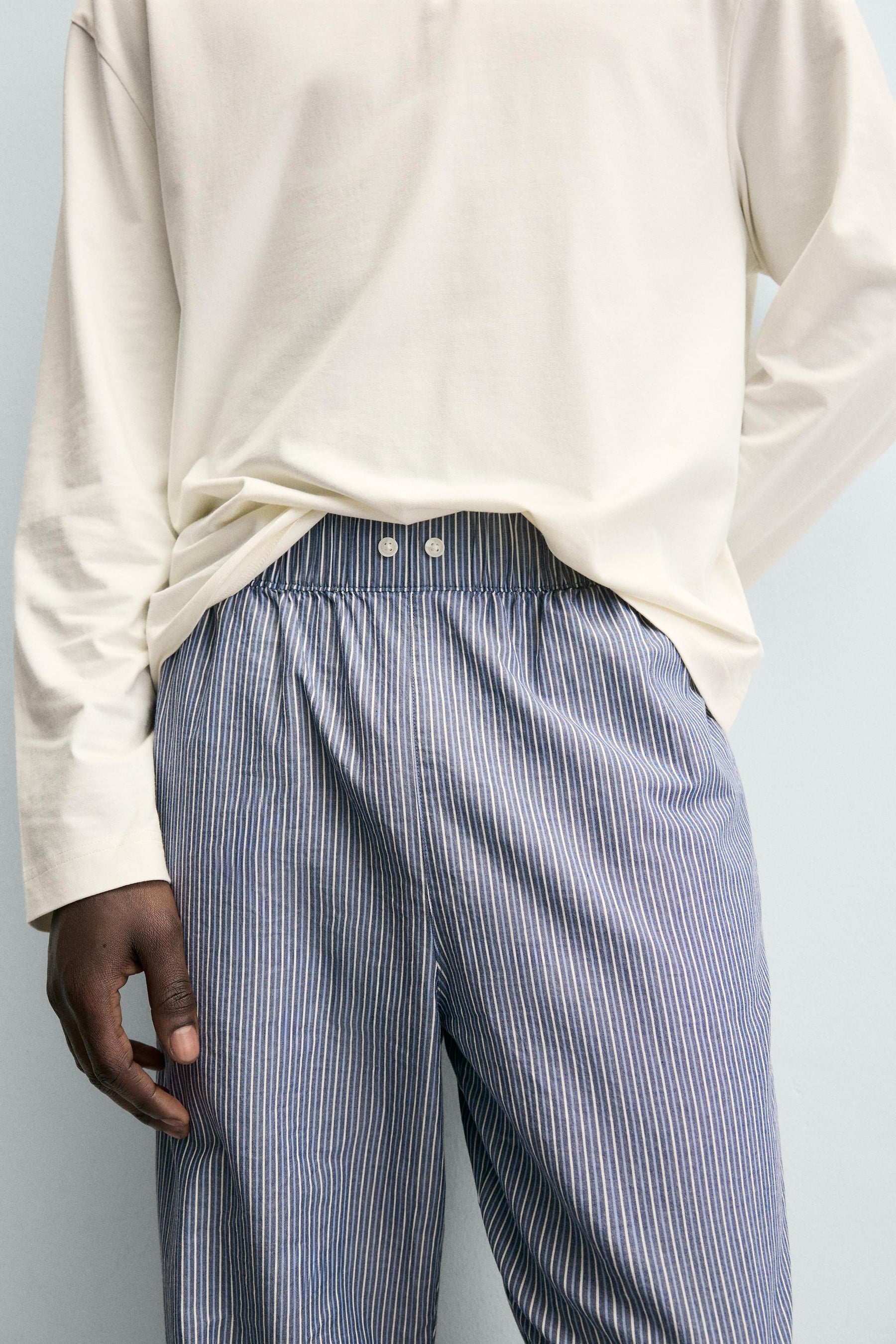 STRIPED COMBINED HENLEY PYJAMA SET - Image 6