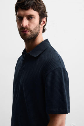 JACQUARD TEXTURED POLO SHIRT - Image 6